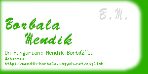 borbala mendik business card